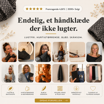 Eksfolierende antibakterielt badehåndklæde